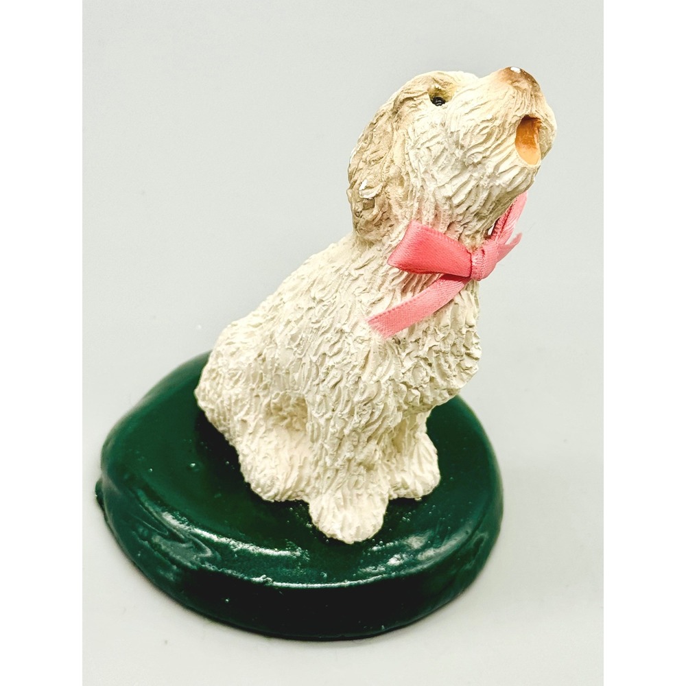 Byers Choice Figurine White Dog Pink Bow Carolers 1988 Vintage